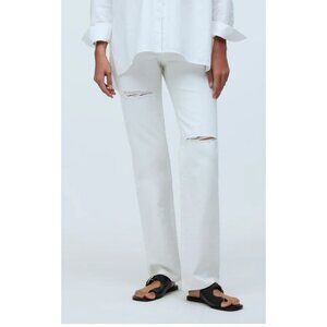 Madewell $148 Maternity Over-the-Belly Straight Jean Tile White Size 28 NO703